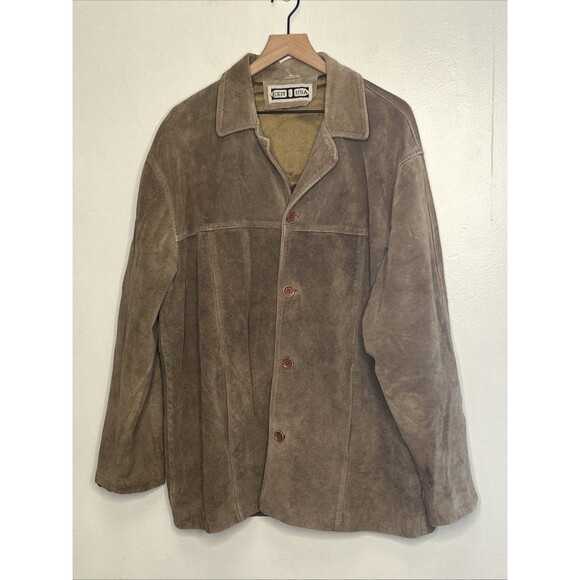 Vintage Exit USA Suede Leather Jacket XL Yellowstone Rancher Cowboy Western Tan - Picture 1 of 6